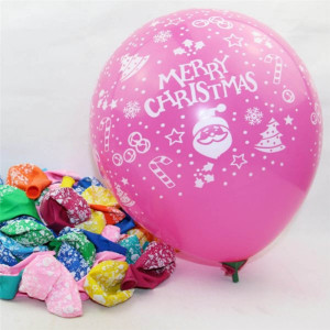 10 pcs Merry Christmas Latex Printed Balloons
